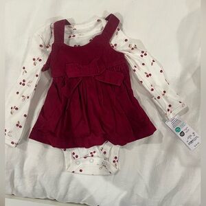 Carter Corduroy Dress with Berry Onesie